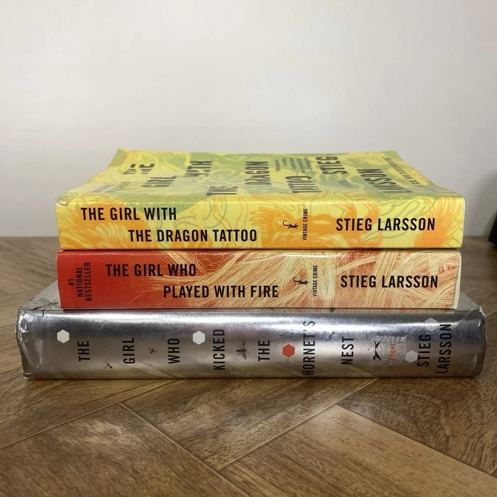 Lot of‎ 3 Dragon Tattoo Millennium Trilogy Stieg Larsson Books Mixed HC PB